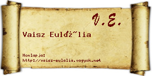 Vaisz Eulália névjegykártya